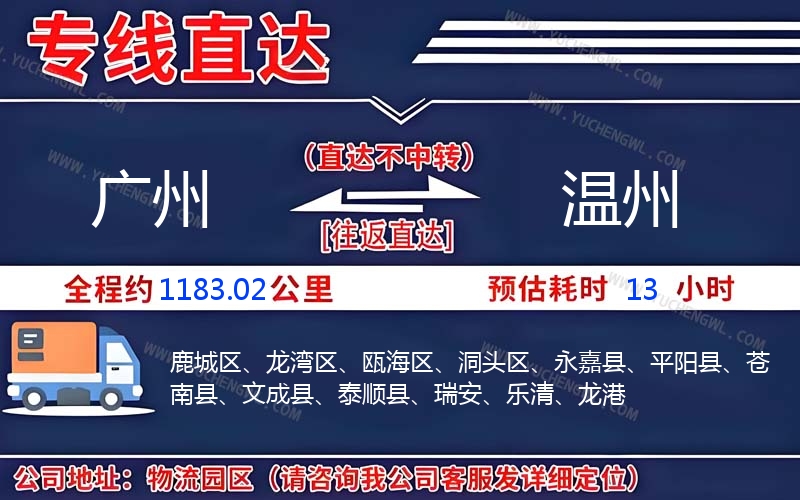 廣州到溫州物流公司