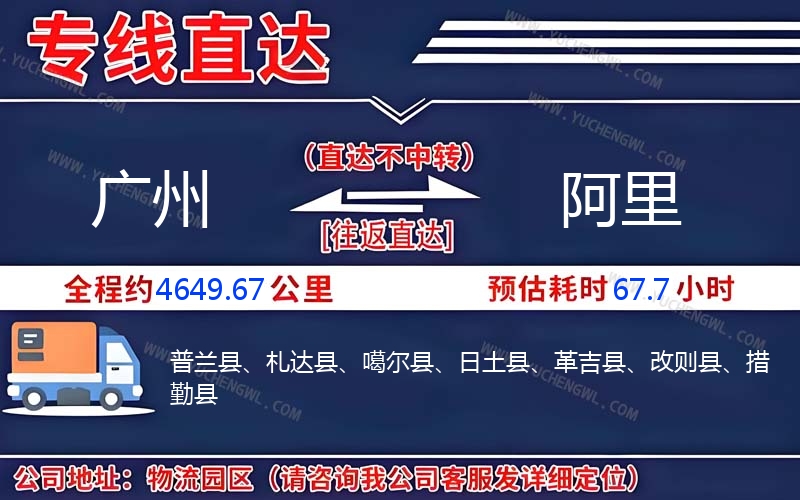 廣州到阿里物流公司