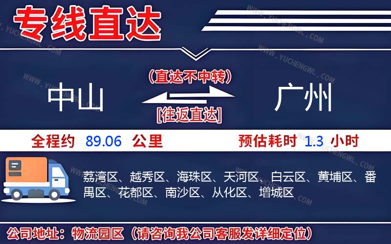 中山到廣州物流公司