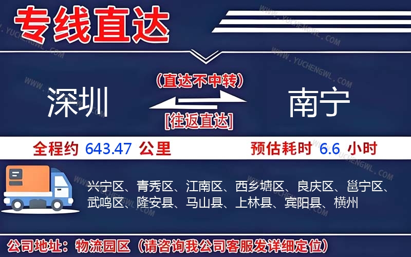 深圳到南寧物流公司