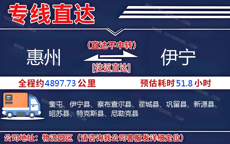 惠州到伊寧物流公司