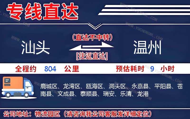 汕頭到溫州物流公司