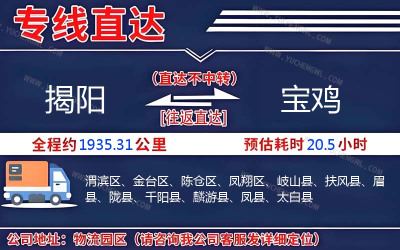 揭陽到寶雞物流公司