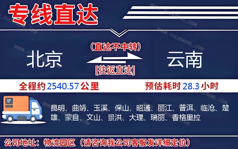北京到云南物流公司