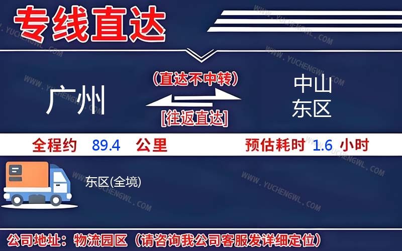 廣州到中山東區物流公司