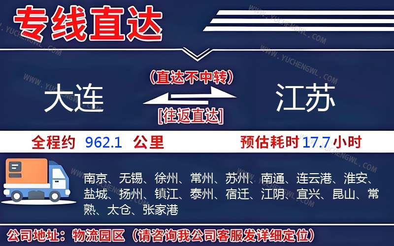 大連到江蘇物流公司