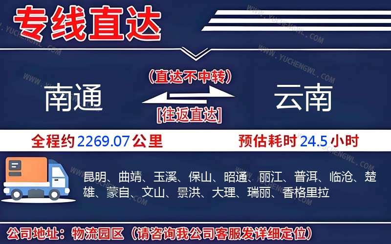 南通到云南物流公司