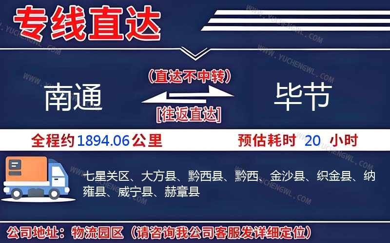南通到畢節物流公司