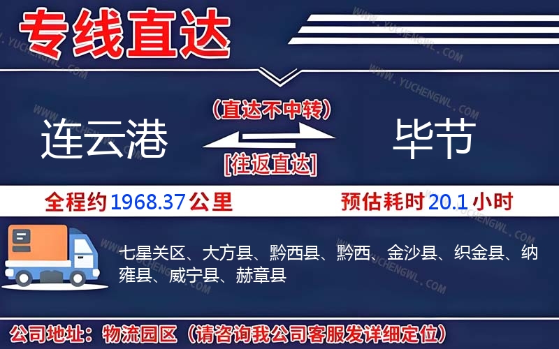 連云港到畢節(jié)物流公司
