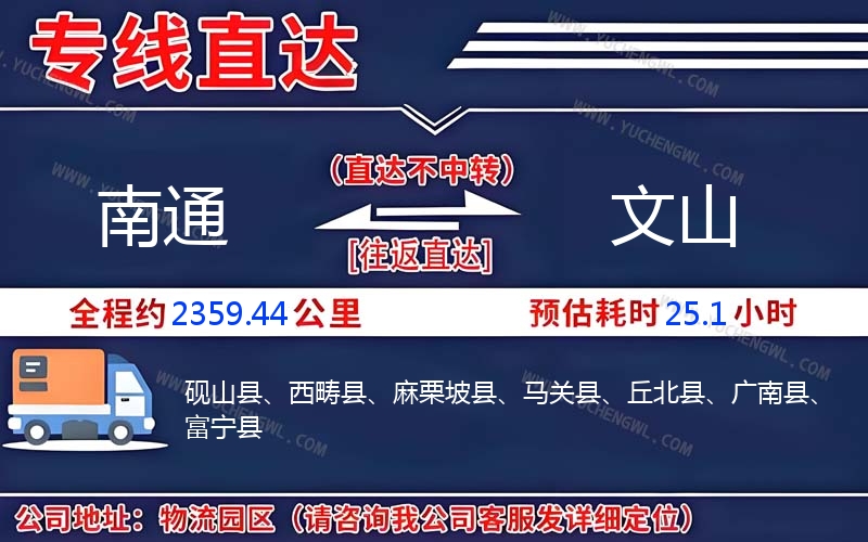 南通到文山物流公司