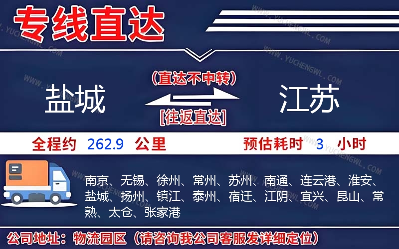 鹽城到江蘇物流公司