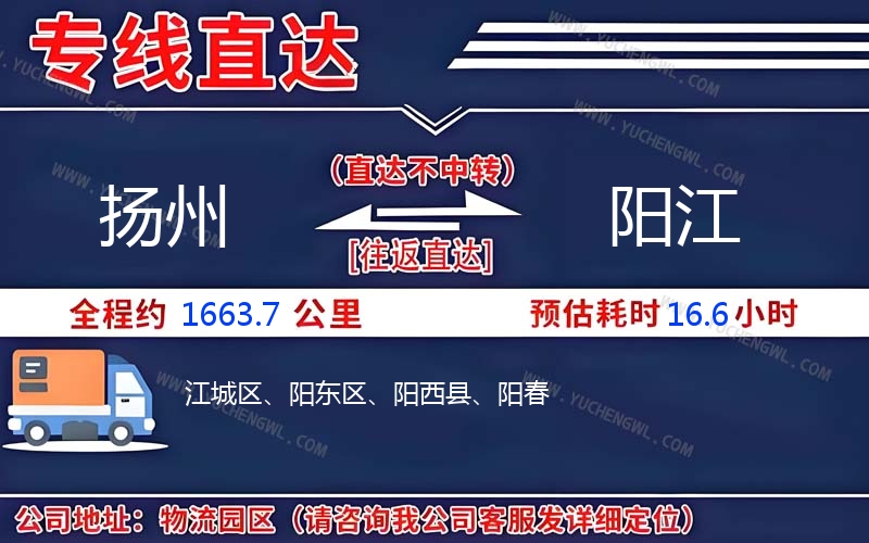 揚(yáng)州到陽江物流公司