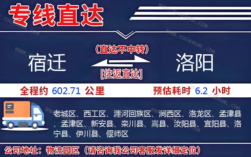 宿遷到洛陽物流公司