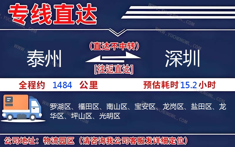 泰州到深圳物流公司