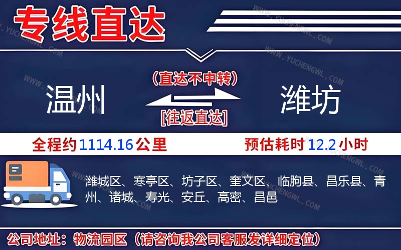 溫州到濰坊物流公司